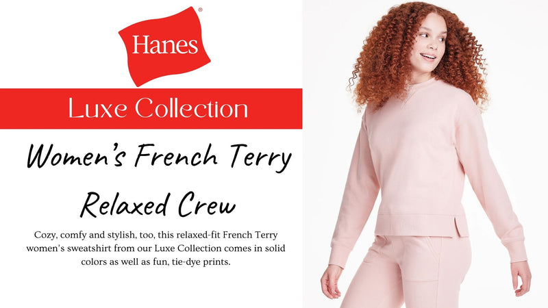 Hanes Luxe Collection Women’s French Terry Relaxed Crew