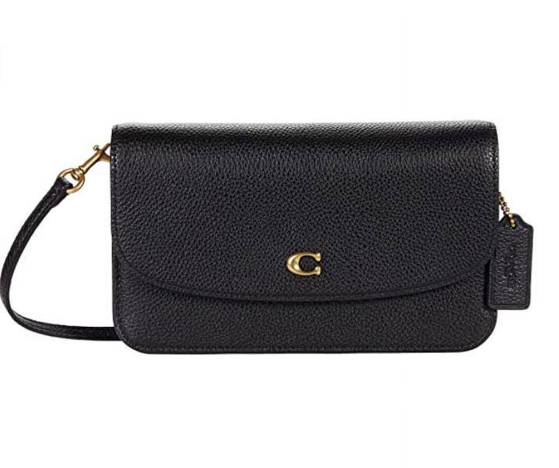 COACH Women's Polished Pebble Leather Hayden Crossbody Bag, Black