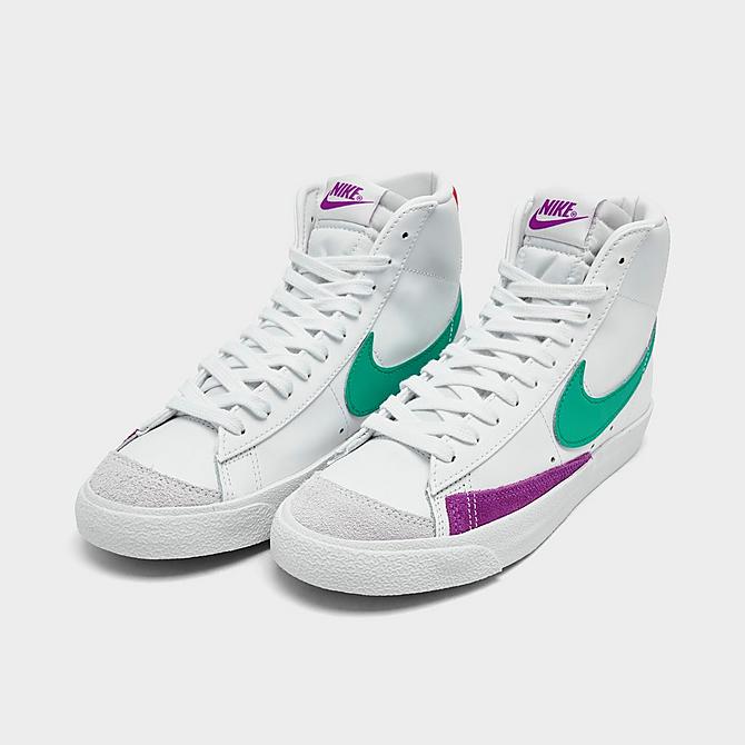 Nike Women's Blazer Mid '77 Casual Shoes in White/White Leather/Suede