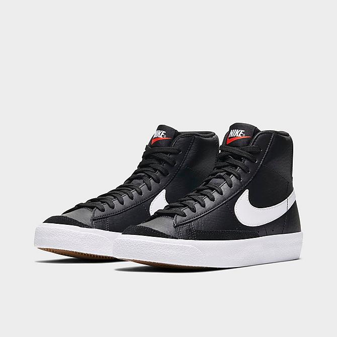 Nike Big Kids' Blazer Mid '77 Casual Shoes in Black/Black Leather