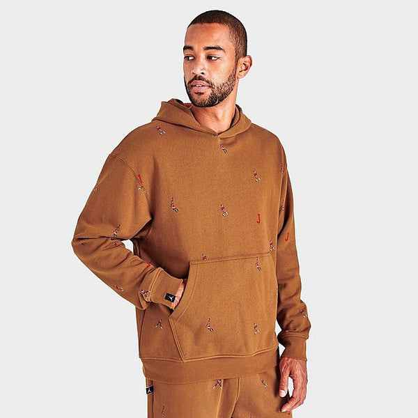 Jordan Men's Essentials Fleece Pullover Hoodie in Brown/Desert Bronze