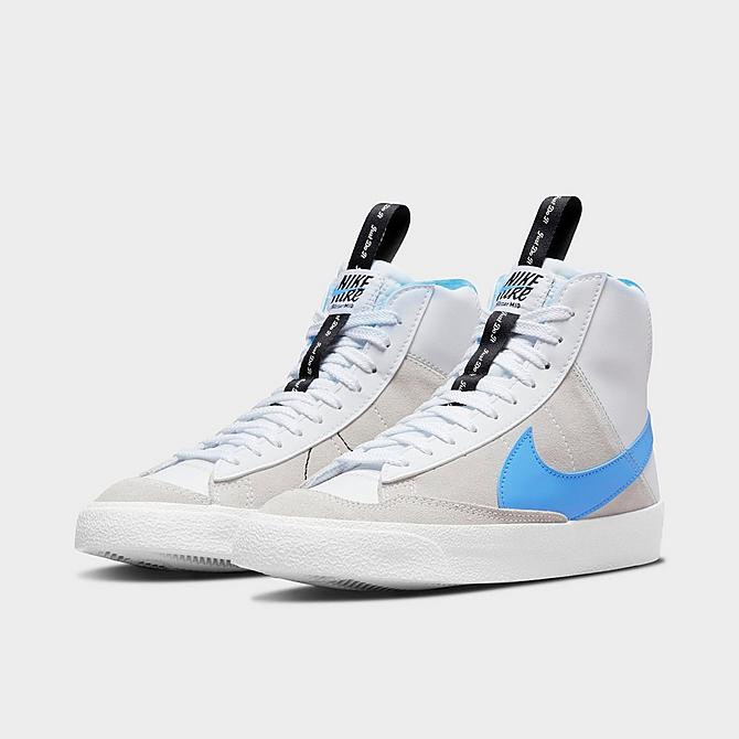 Nike Big Kids' Blazer Mid '77 SE Casual Shoes in Blue/White Leather/Suede