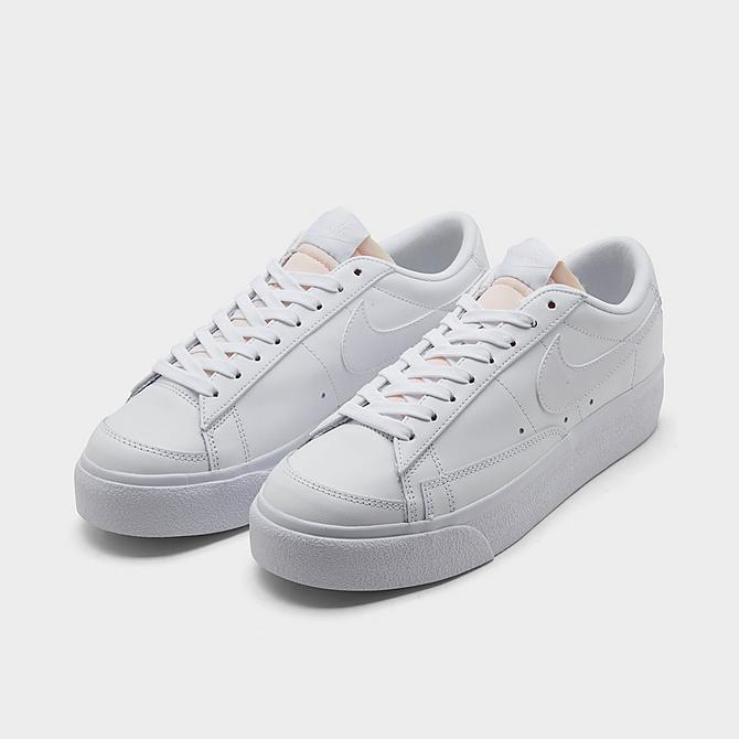 Nike Women's Blazer Low Platform Casual Shoes in White/White Leather