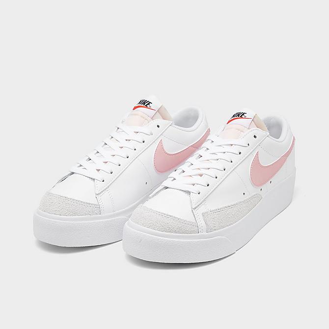 Nike Women's Blazer Low Platform Casual Shoes in White/White Leather