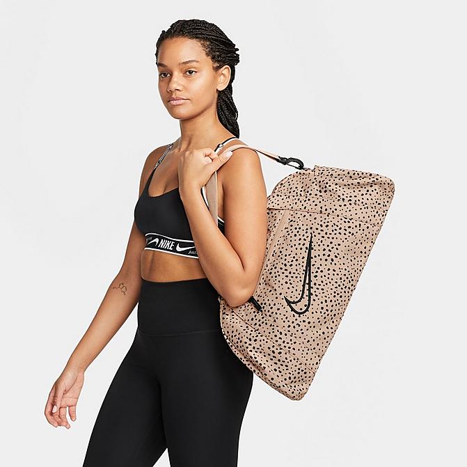 Nike Women's Gym Club Printed Training Duffel Bag in Animal Print/Beige/Hemp 100% Polyester/Fiber