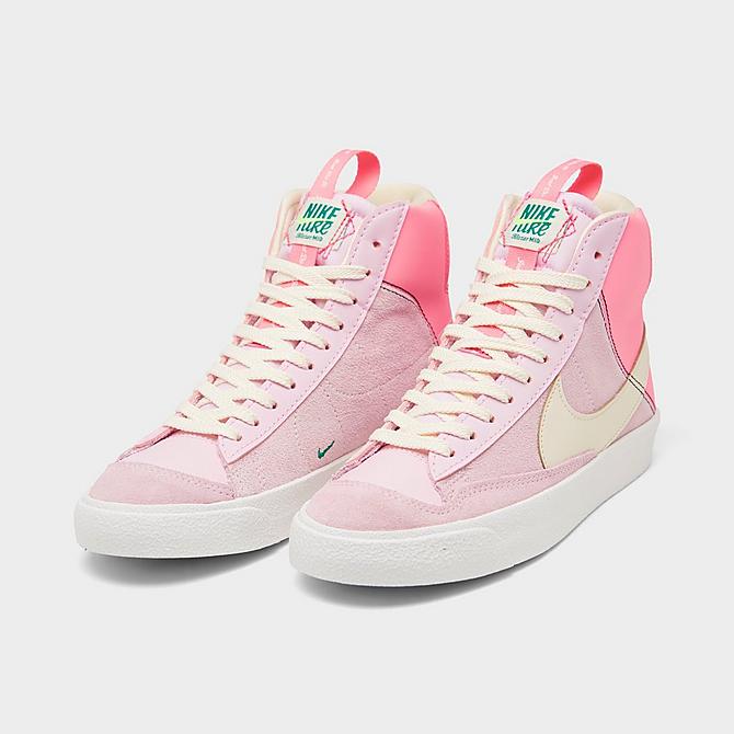 Nike Big Kids' Blazer Mid '77 SE Dance Casual Shoes in Pink/Pink Foam Size 5.5 Leather/Suede