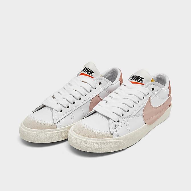 Nike Women's Blazer Low '77 Jumbo Casual Shoes in White/Pink/White Leather/Suede