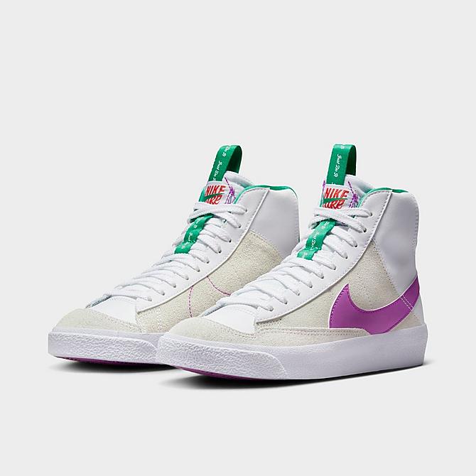 Nike Big Kids' Blazer Mid '77 SE Dance Casual Shoes in White/White Leather/Suede