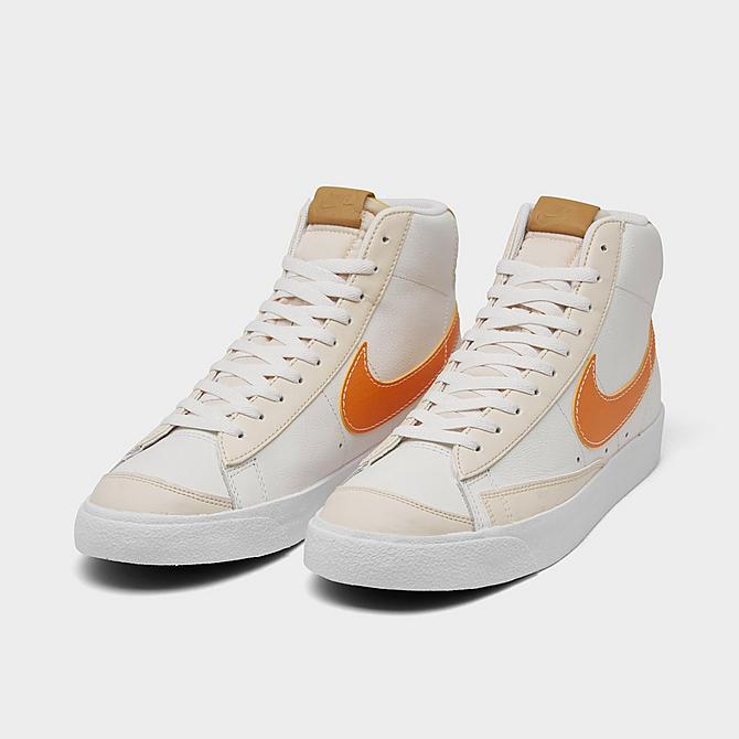 Nike Men's Blazer Mid '77 EMB Casual Shoes in Orange/Off-White/Phantom Leather