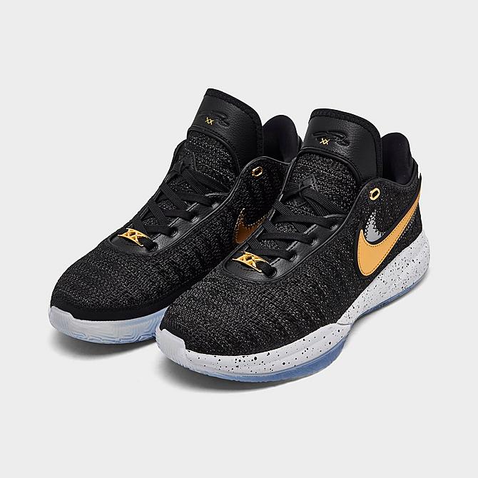 Nike Big Kids' Lebron 20 Basketball Shoes in Black/Black Knit/Fiber