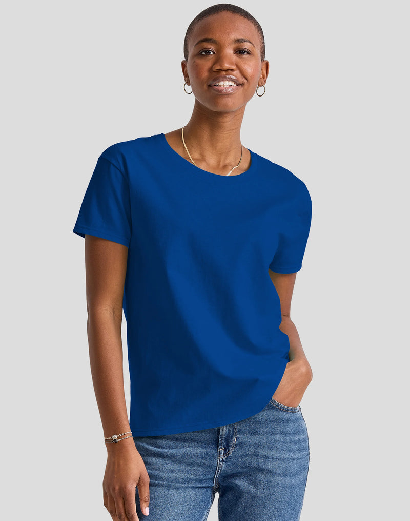 Hanes Essentials Women's T-Shirt, 100% Cotton, Oversized Fit Deep Royal