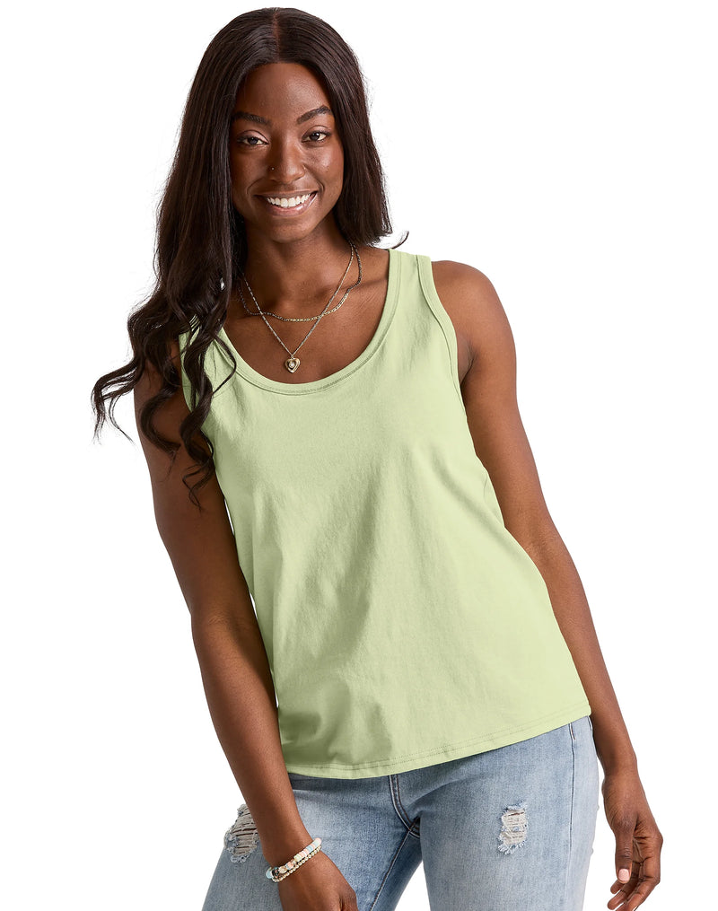 Hanes Essentials Women's Tank Top, 100% Cotton Mint To Be Green