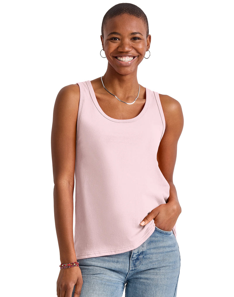 Hanes Essentials Women's Tank Top, 100% Cotton Pale Pink