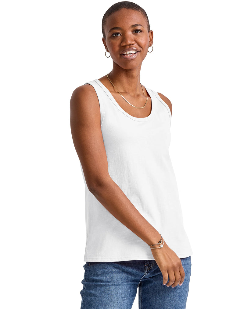 Hanes Essentials Women's Tank Top, 100% Cotton White