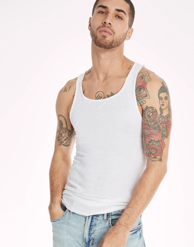 Hanes Men's Tank Top Undershirt Pack in White, Ribbed Moisture-Wicking Cotton