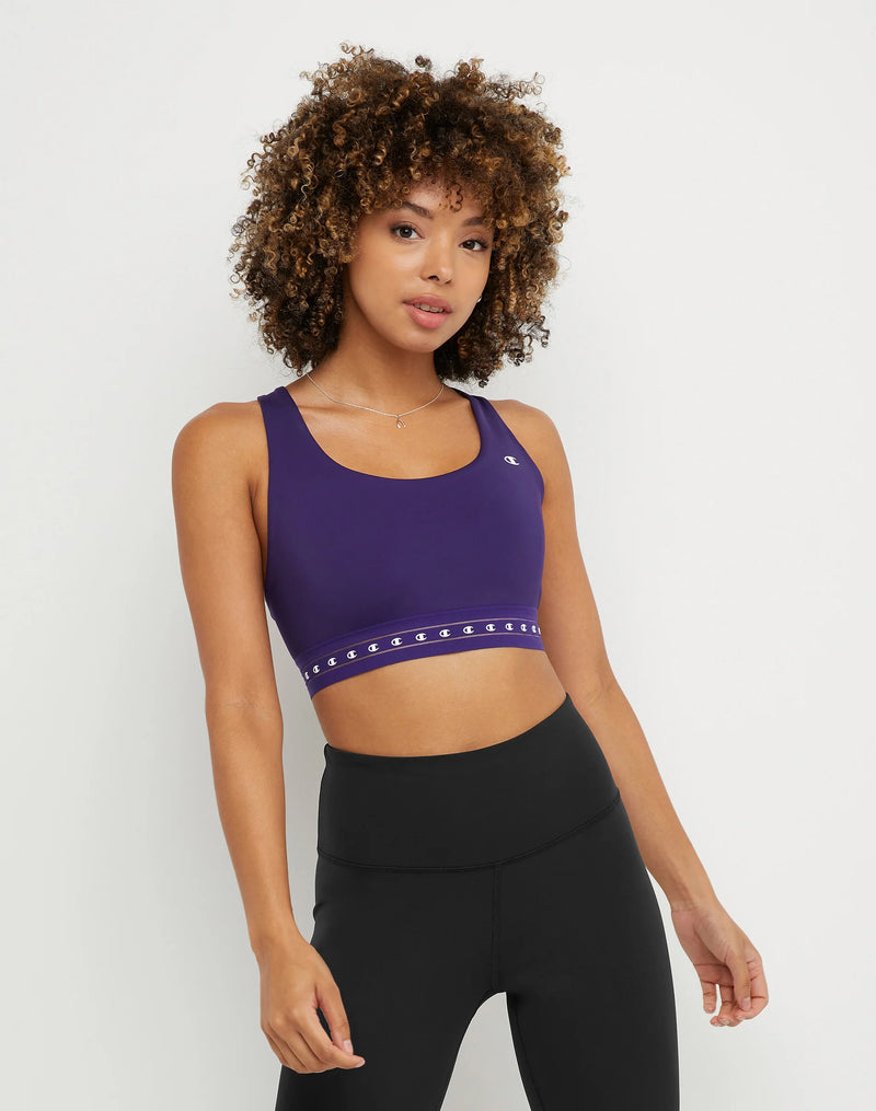 Women's Champion The Absolute Sports Bra, C Logo Rich Purple