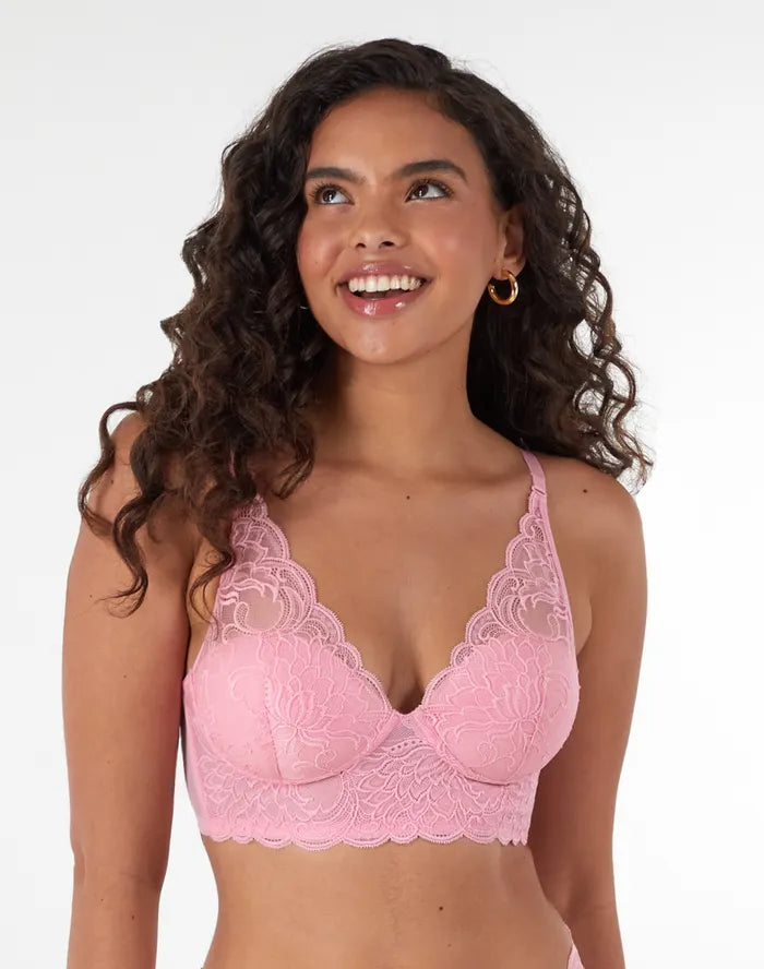 Maidenform Lightly Lined Convertible Lace Bralette Celestial Pink Women's