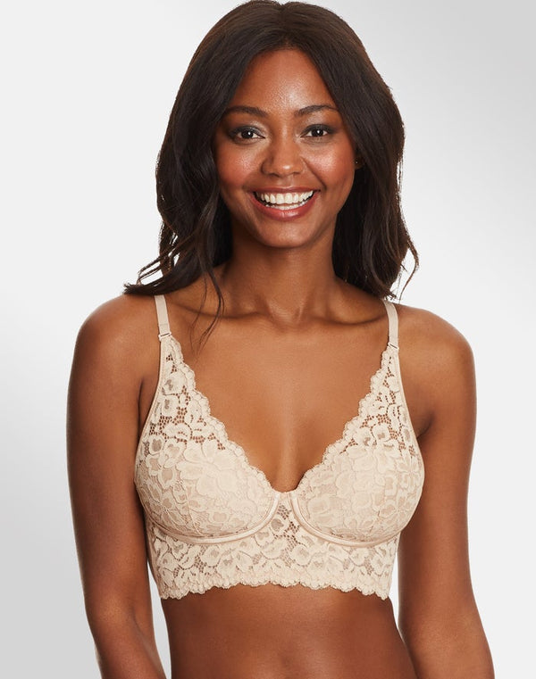 Maidenform Lightly Lined Convertible Lace Bralette Paris Nude Women's