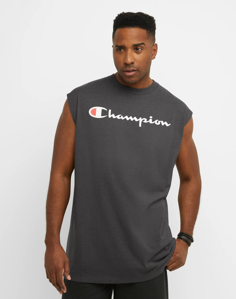 Men's Champion Big & Tall Classic Muscle Tank, C Script Granite Heather