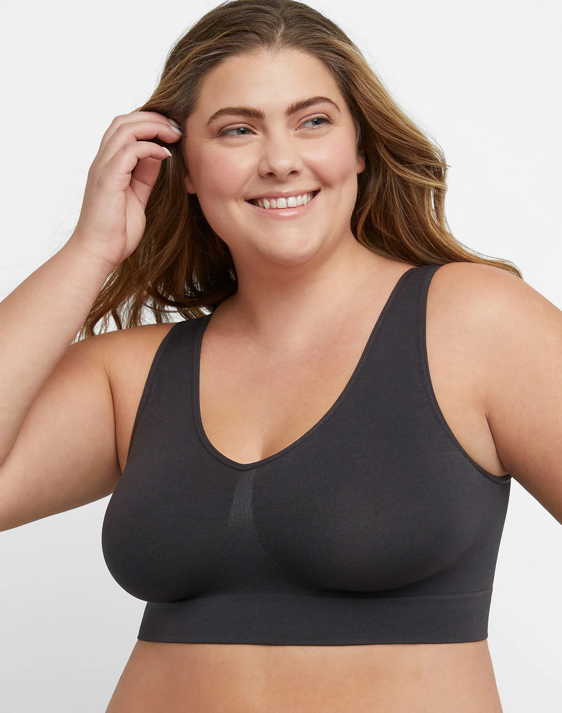 Just My Size JMS By Hanes Pure Comfort Women's Bralette, Moisture Wicking, Seamless Black