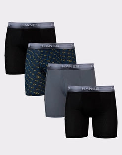 Hanes Ultimate Utility Pocket Men's Boxer Briefs Pack, X-Temp, Moisture-Wicking, 4-Pack