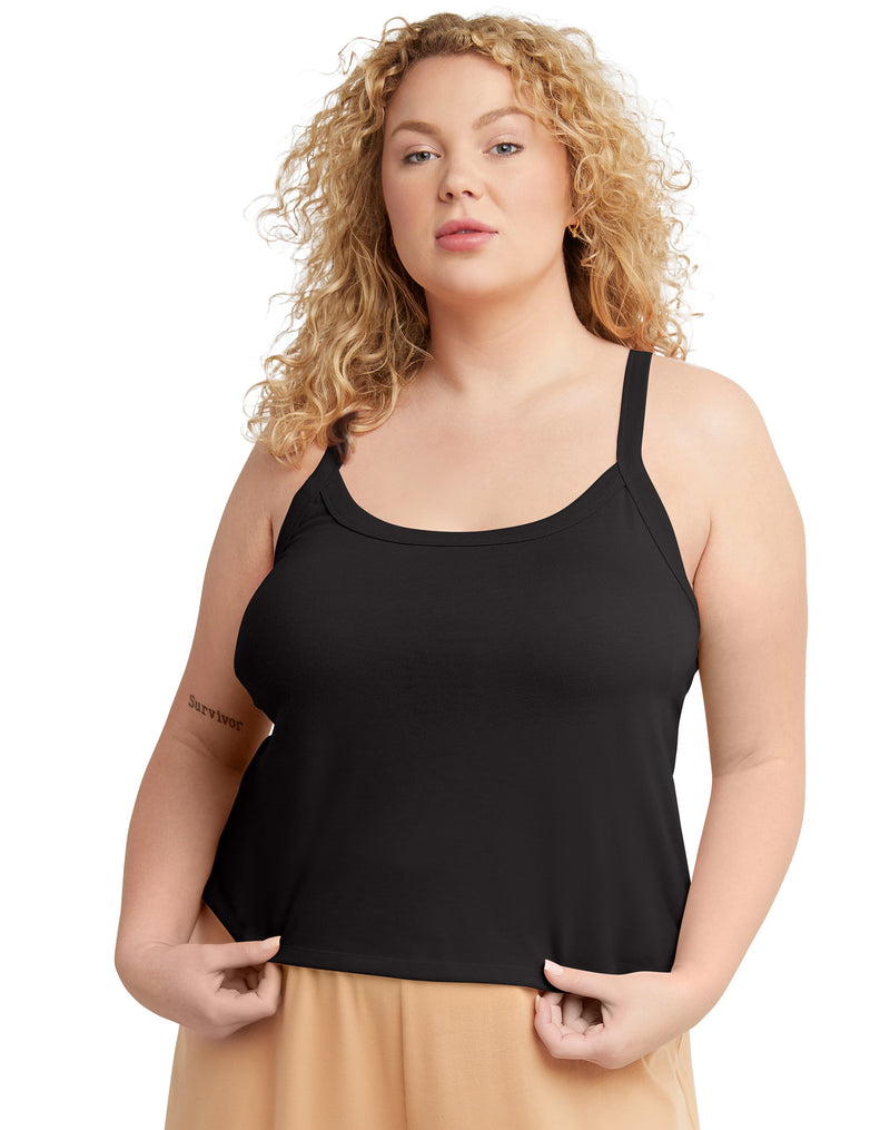 Hanes Originals Women's Soft Wash Tank (Plus Size) Black