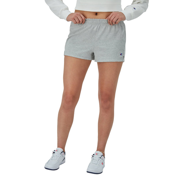 Women's Champion Practice Shorts, C Logo, 3.5" Oxford Grey