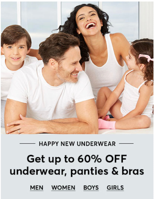 Get up to 60% OFF underwear, panties & bras