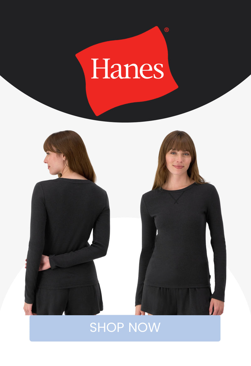 Hanes Originals Women's SuperSoft Comfywear Rib Long Sleeve T-Shirt Black