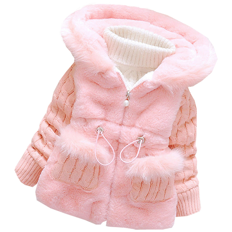 MINKIDFASHION Baby Girls Winter Little Kids Toddler Warm Jacket Coat Pink 1T