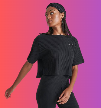 WOMEN'S NIKE RIBBED JERSEY SHORT-SLEEVE T-SHIRT