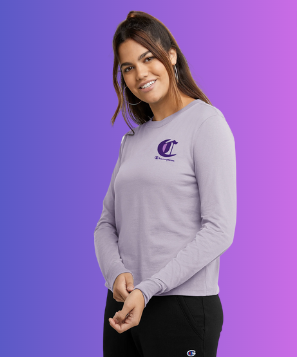 Women's Champion Classic Long-Sleeve Tee, Old English C & Script Logo