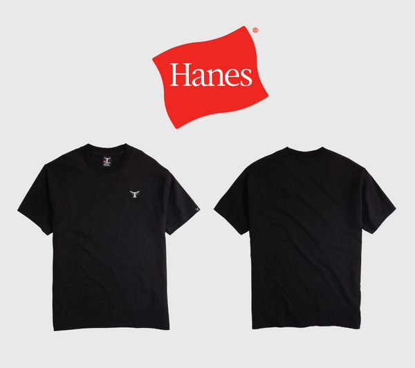 Hanes Beefy-T Unisex Heavyweight Cotton Graphic T-Shirt, Bull Logo Navy