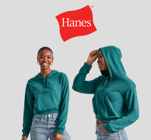 Hanes Originals Women's French Terry Cropped Hoodie Jade Pine