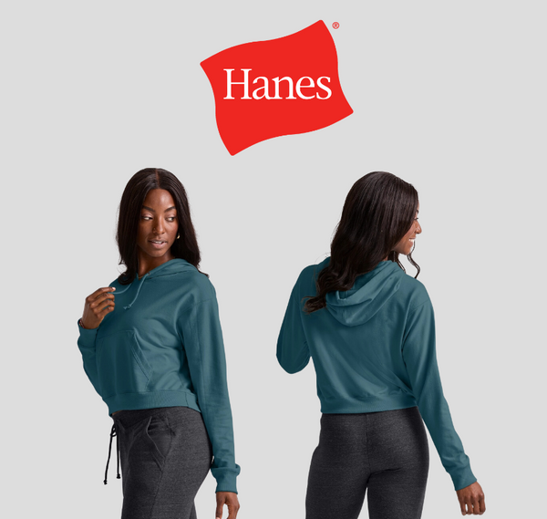 Hanes Originals Women's French Terry Cropped Hoodie Cactus