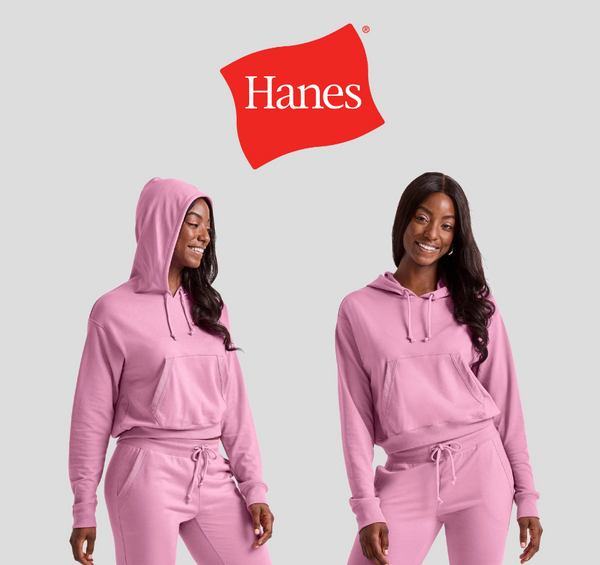 Hanes Originals Women's French Terry Cropped Hoodie Paper Orchid
