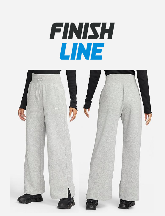 Nike Women's Sportswear Phoenix Fleece High-Waisted Wide-Leg Sweatpants in Grey/Dark Grey Heather