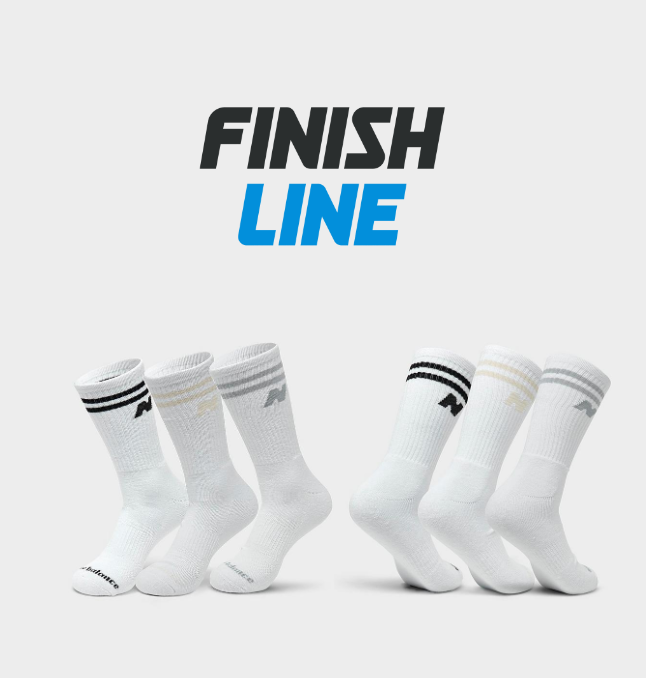 Finishline New Balance Varsity Stripe Crew Socks (3-Pack) in White/White