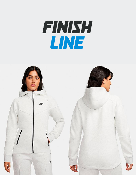 Nike Women's Sportswear Tech Fleece Windrunner Full-Zip Hoodie in Grey/Light Grey