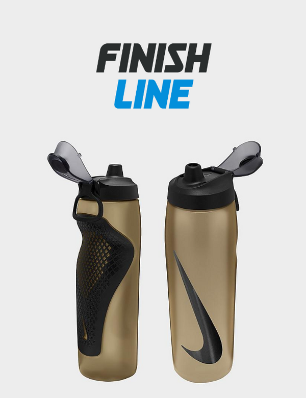 Nike Refuel Locking Lid Squeeze Water Bottle in Brown/Metallic Gold