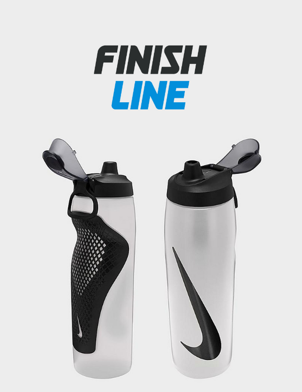 Nike Refuel Locking Lid Squeeze Water Bottle in White/Natural