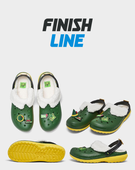 Crocs x Elf Lined Classic Clog Shoes in Green/Green