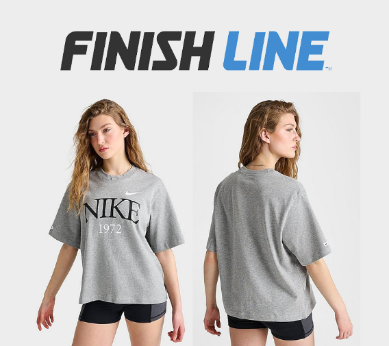 Nike Women's Sportswear Classic Boxy T-Shirt in Grey/Heathered Grey 100% Cotton