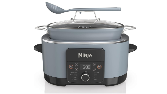 Ninja MC1001 Foodi PossibleCooker PRO 8.5 Quart Multi-Cooker, with 8-in-1 Slow Cooker, Dutch Oven, Steamer, Glass Lid Integrated Spoon, Nonstick, Oven Safe Pot to 500°F, Sea Salt Gray