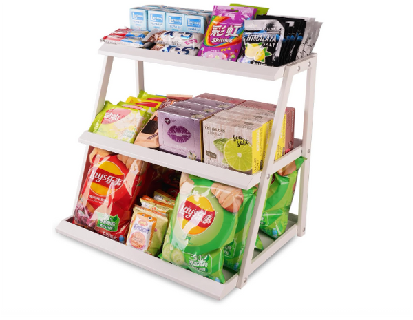 WWN 3 Tier White Candy Display - Snack holder with snack holder - Display Stand for Vendors- Cupcake display stand –Tabletop Shop Retail Display (WHITE)