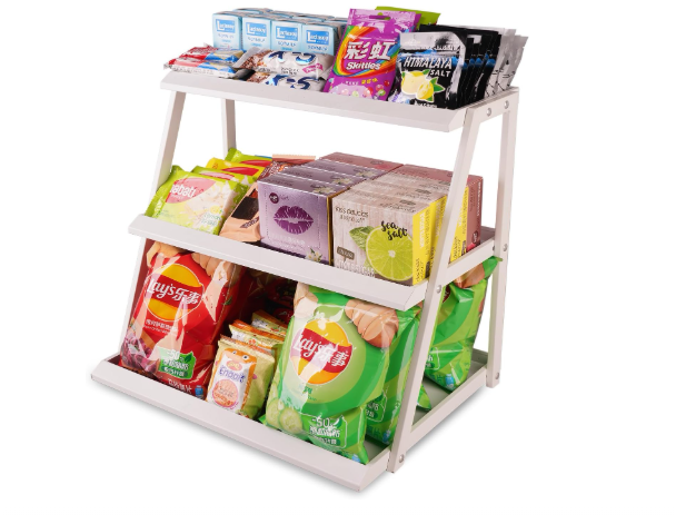 WWN 3 Tier White Candy Display - Snack holder with snack holder - Display Stand for Vendors- Cupcake display stand –Tabletop Shop Retail Display (WHITE)