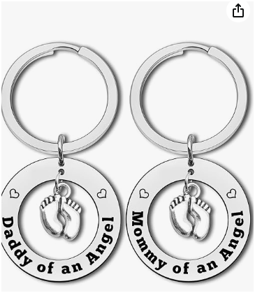 Baby Memorial Jewelry Keychain Gift Loss Memorial Gifts Mommy Daddy of an Angel Keychain Set Miscarriage Keepsake Baby Memorial Jewelry Gift for Infant Loss Sympathy Gift Remembrance Grieving Gifts