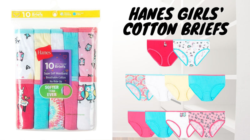 Hanes Girls' Cotton Briefs 10-Pack