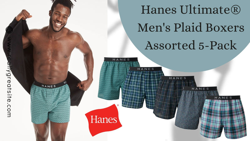 Hanes Ultimate® Men's Plaid Boxers Assorted 5-Pack