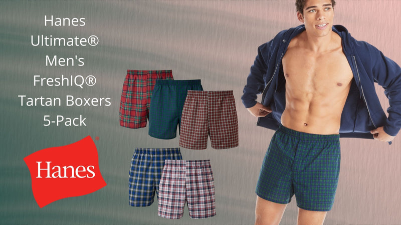 Hanes Ultimate® Men's FreshIQ® Tartan Boxers 5-Pack